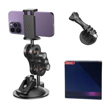 Imagem de Suporte de ventosa para câmera, para-brisa de carro, painel de painel de ventosa, suporte de telefone, para GoPro Hero 12 11 10 9 8 7 6 5 Insta360 X3 GO3 DJI Action 3 4 acessórios, com adaptador de
