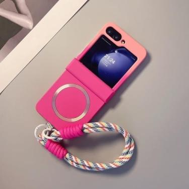 Imagem de Capa de celular com dobradiça e gradiente de cor para Samsung Galaxy Z Flip 3 4 5 flip4 zflip5 capa rígida, A4, para Z Flip 3