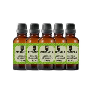 Imagem de Super Kit 5 Essências A Base Água Hidrossolúvel 30Ml Difusor - Nattuar