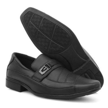 Imagem de Sapato Social Masculino em Couro Confortável Leve Macio Bico Fino Quadrado Elegante Calçar Elástico-Masculino