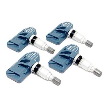Imagem de ITM Conjunto de 4 sensores de pressão de pneu 08017DXS 433mhz TPMS compatíveis com BMW Série 3 Sedan 2010-2012 com hastes de válvula de alumínio prateado