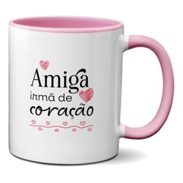 Imagem de Caneca Da Amizade Amiga Irmã Do Coração Presente Fofo (Rosa)
