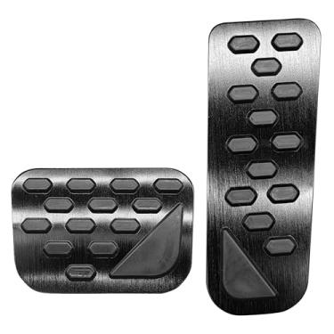 Imagem de TDOFYH Capa de pedal de carro nova para Jeep Grand Cherokee 2024 2025 liga de alumínio sem perfuração Capas de pedal de freio e acelerador de alumínio 2 peças (preto)