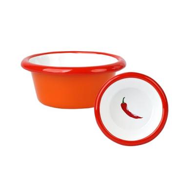 Imagem de Talking Tables Enamelware Tigela pequena de molho de pimenta de 7,5 cm para preparação de Natal, condimentos, churrasco, partilha ou lanche de festa, iogurte, metal, esmaltado, aperitivo, utensílios
