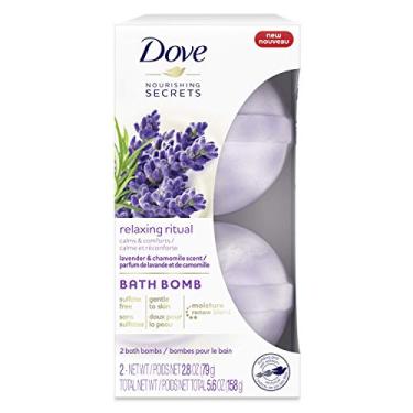 Imagem de Dove Bombas de banho relaxantes para acalmar e confortar fragrância de lavanda e camomila produto corporal com 100% nutritivos naturais da pele 79 g 2 unidades