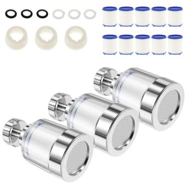Imagem de Torneira de água de filtro de pia de 3 peças, purificador de filtro de torneira rotativa de 360°, filtro universal de pia de banheiro, filtro de água versátil para torneira de cozinha para remover