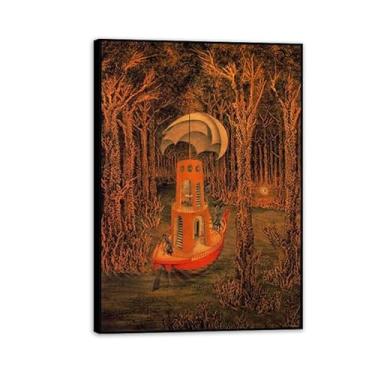 Imagem de Remedios Varo Decor Prints Find Canvas Surrealism Wall Decor Remedios Varo Arte de parede emoldurada para sala de estar banheiro presente pronto para pendurar 70 x 50 cm (71.1x50.8 cm) moldura preta