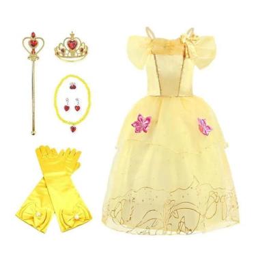 Imagem de Vestidos de Princesa para Meninas - Rapunzel, Cinderela, Bela - Festa 