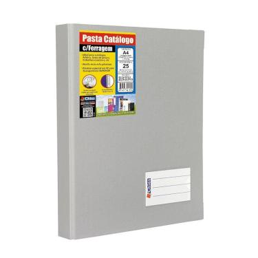 Imagem de Pasta catálogo A4 1171 cinza com 25 plásticos Chies