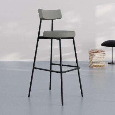 Imagem de Conjunto 2 Banquetas Altas Stout Revestimento Sintético Est.Preta - Me