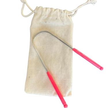 Imagem de Raspador de Língua em Aço Inox com Bolsa de Algodão