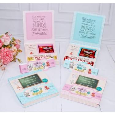 Imagem de Lembrancinha Dia Dos Professores Caixinha para Talento E Prestigio Pegue e Monte (10 Unidades Verde Unissex)