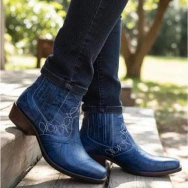 Imagem de Bota Country Botina Masculina Homem Campo fazenda Cidade Festa Peão Bo