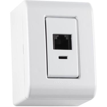 Imagem de Caixa de Sobrepor Lizflex com 1 Tomada RJ11 Branca - 57304010 - TRAMONTINA