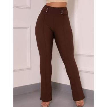 Imagem de Calça feminina Flare conforto Elegancia Com Bolso e 4 Botes - Mp Confe