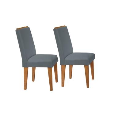 Imagem de Kit 2 Cadeiras Sala Jantar Lunara 2 Un Imbuia/Suede Grafite - Rufato