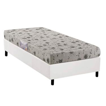 Imagem de Conjunto Box Solteiro: Colchão Espuma Herval D26 Sueño Liso + Base CRC Corano White (88x188)