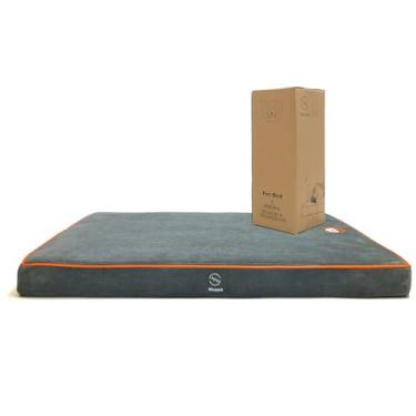 Imagem de Whoopub Camas ortopédicas e de caixa para cães, feitas de memória e forame de alta resiliência, uso frente e verso, oferecendo suporte macio e relativamente rígido, com um protetor interno extra à