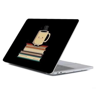 Imagem de Capa compatível com MacBook Air 13 polegadas 2022 2021 2020 2019 2018 versão modelo A2337 M1 M2 A2681, capa protetora de arte para Air13 Retina Display com Touch ID-Coffee On Books
