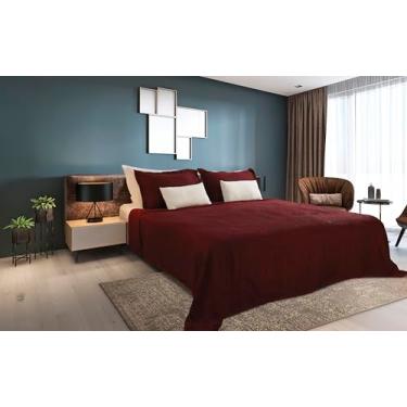 Imagem de Kit Cobre Leito Colcha Montblanc, Casal/Queen, 3 Peças, 02,30X02,60, Vermelho, tecido macio e acabamento refinado, fácil manutenção, quartos elegantes - J Serrano