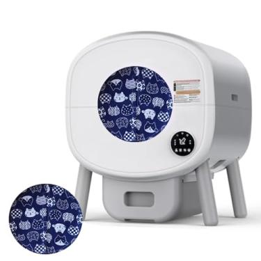 Imagem de Cortina para caixa de gatos autolimpante, reduz o salto de areia, impede odores redondos (azul escuro)