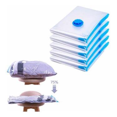 Imagem de Kit 4 Saco A Vacuo 60x80cm Organizador Roupas Cobertor - CJA VARIEDADE