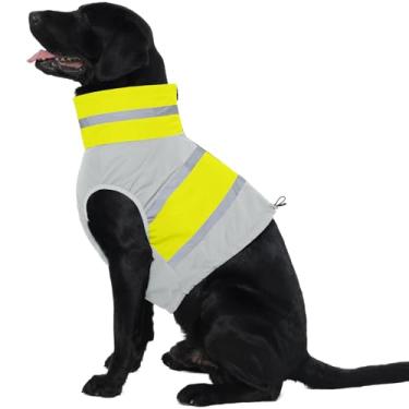 Imagem de Lelepet Colete refletivo para cães, com zíper, de alta visibilidade, mantém os cães seguros e visíveis de caça, treinamento, caminhada noturna ao ar livre, impermeável, para cães pequenos, médios e