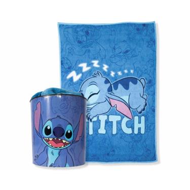Imagem de Cobertor Manta Com Balde 5L Pipoca Stitch Disney Infantil