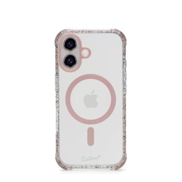 Imagem de Customic Capinha Case Capa para Celular iPhone 16 (6.1"), Impactor Space Anti Impacto Proteção Militar 4 metros contra quedas, Compatível Mag-Safe, Antiamarelamento, Transparente, Rosa
