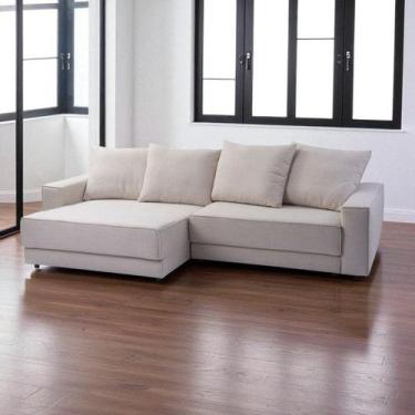 Imagem de Sofá de 2 Lugares Assento Retrátil Revestimento Linho Sintético Ret001