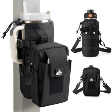 Imagem de Nefeeko Bolsa magnética para garrafa de água, suporte de garrafa para academia – Design destacável 2 em 1 | Serve para garrafas de 1,134 g | Tecido Oxford durável | Ideal para fitness/golfe/tênis