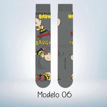 Imagem de Par de Meia Cano Longo Casual Divertida Infantojuvenil Adulto Masculin