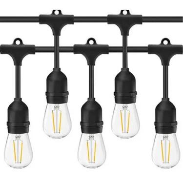Imagem de Varal de Luzez Lampadas 10 Metros Extensao 10w 10 Bocais Iluminaçao De