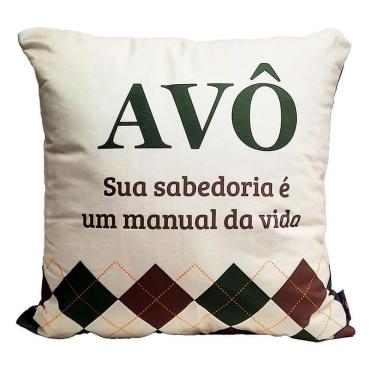 Imagem de Almofada Fibra Veludo 40X40 Avô Xadrez 10065173 Zonacriativa