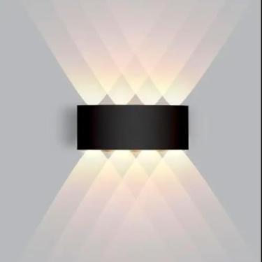 Imagem de Downlight de led 8w Luminária de Parede LED, Arandela Sobrepor Luz 3000k Bivolt Iluminação Bidirecional, Preto, Moderna para Interior e Exterior Decorar