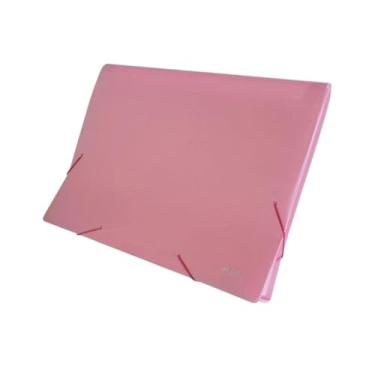 Imagem de Pasta Sanfonada A4 com 12 Divisórias em Plástico - Pasta Organizadora para Documentos Escolares e de Trabalho, Pasta com Material Impermeável - Cores a Escolher(Rosa Pastel)