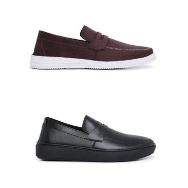 Imagem de Kit 2 Sapato Social Masculino Loafer Mocassim Oxford Tendencia Casual 