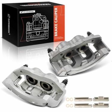 Imagem de A-Premium Conjunto de pinça de freio a disco com suporte compatível com modelos Ford selecionados - E-150 E-250 E-350 Econoline Club Wagon Super Duty - lado traseiro do motorista e do passageiro