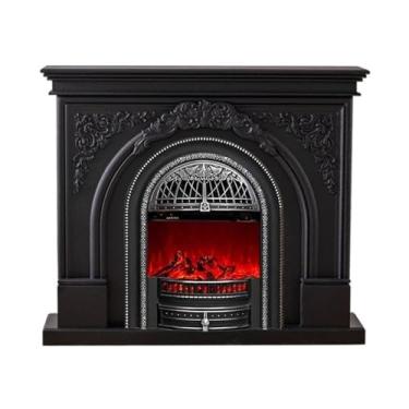 Imagem de Lareira Decorativa Lareira elétrica autônoma, aquecedor elétrico de lareira 51,1" com, núcleo em forma gaiola, controle remoto, 750/1500W, proteção contra superaquecimento(Silver)