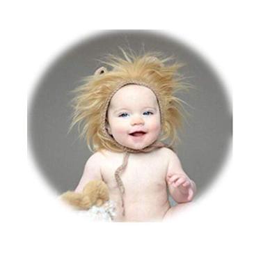 Imagem de Chapéu de leão de crochê para meninos e meninas recém-nascidos mensais para fotos marrom