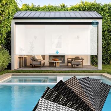 Imagem de SmartWings Amostras de tecido para cortinas de pátio ao ar livre, 1% de abertura, 3% de abertura, 5% de tecido solar, multicolorida