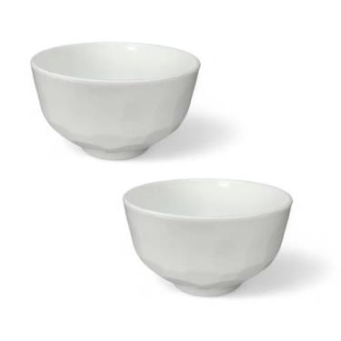 Imagem de Kit 2 Tigelas de Sopa 380ml Em Plástico Branco Para Caldos - Jolly