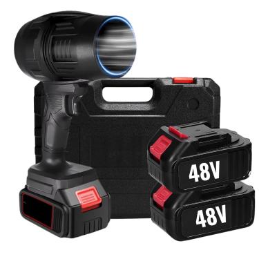 Imagem de Soprador de Folhas Turbo 48V Portátil com 2 Baterias Recarregáveis - Secador de Pêlos Elétrico para Carros, Limpeza Automotiva e Uso Doméstico Pratiarejo 110/220®