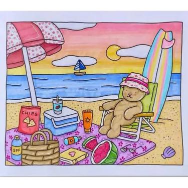 Imagem de Diversao criativa familia: 3 livros colorir + kit de canetinhas