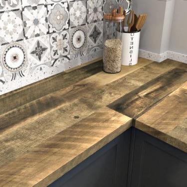 Imagem de Papel de parede WESTICK Wood Peel and Stick Rustic Butcher Block