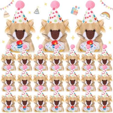 Imagem de Animais de pelúcia Gejoy Birthday Mini Lion, 24 unidades com chaveiro