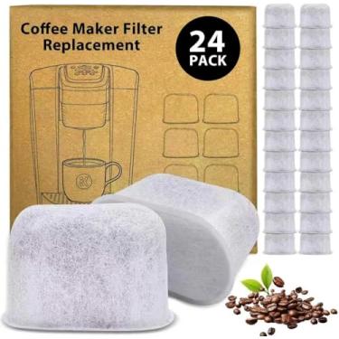 Imagem de Pacote com 24 filtros de substituição para cafeteira Keurig – Filtros de água de carvão ativado para melhorar o sabor do café e a qualidade da água – Compatível com todos os modelos Keurig
