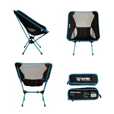 Imagem de BASK Cadeira Dobrável Ultralight de Alumínio – 1 kg, Compacta 37×13 cm, 150 kg de Capacidade, Portátil para Camping, Praia e Trilhas