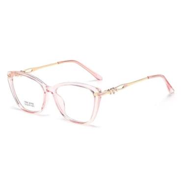 Imagem de Armação de Óculos Feminino Sem Grau Estiloso e Confortável Design Elegante (Rosa)