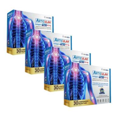 Imagem de Kit 4 Articulah Colágeno Tipo II 40 mg e D3 4x30 comp IDNLabs - IndLab